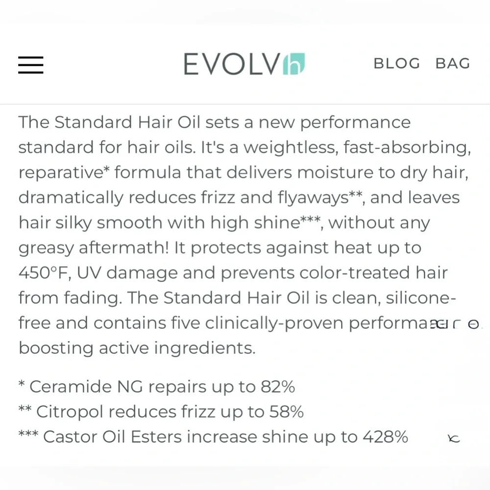 EVOLVh Glossing Hair Oil
